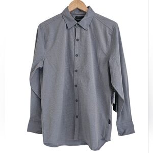Kenneth Cole Lt. Gray Mobility Collection Shirt Slim Fit Stretch, M NWT